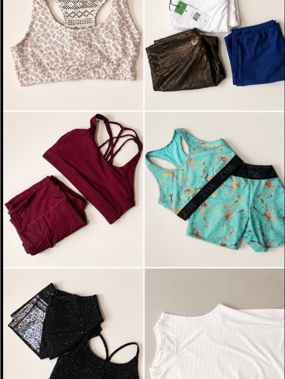 ZYIA Activewear / workout Lot of leggings yoga pants and bras 11 Pieces Like New